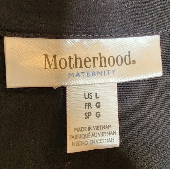 Motherhood maternity black roll tab button front shirt dress.  Size large. - Picture 2 of 16